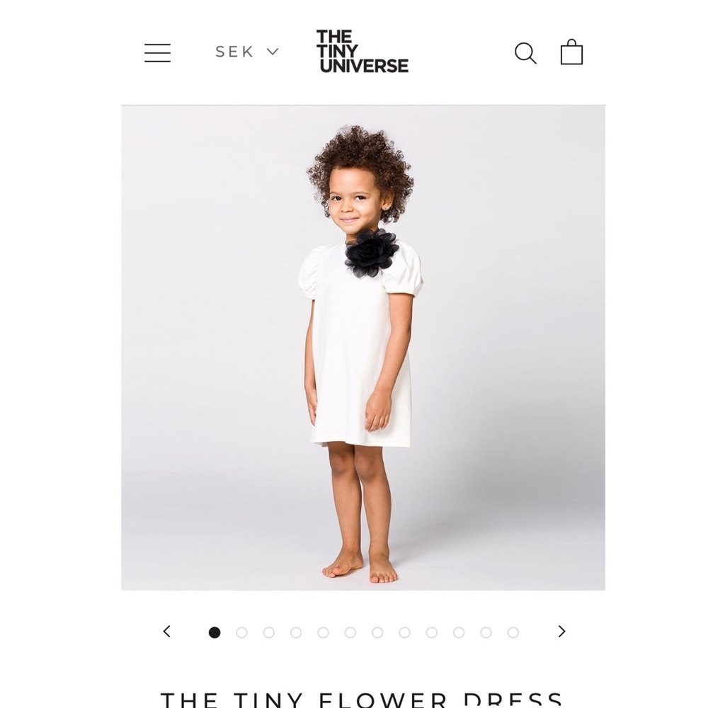 Off White dress with Black Flower Embellishment